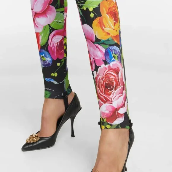 DOLCE&GABBANA Floral high-rise stirrup leggings